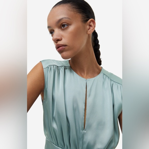 H&M DRAPED SATIN DRESS - Picture 3 of 7